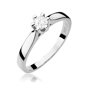 Pierścionek W0222B Diament Laboratoryjny 0,25ct białe złoto 375