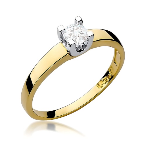 Pierścionek W0225B Diament Laboratoryjny 0,25ct żółte złoto 375