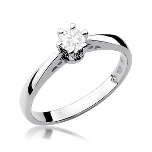 Pierścionek W0234 Diament Laboratoryjny 0,30ct białe złoto 375