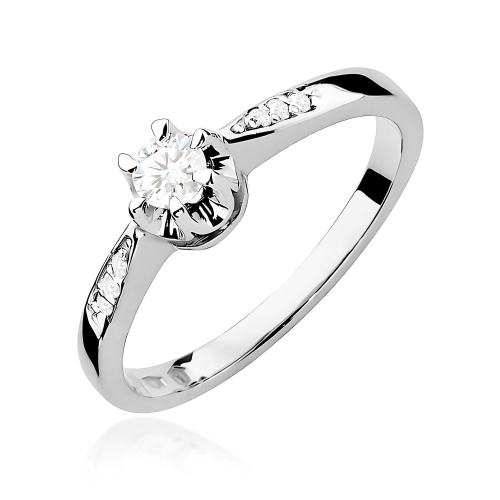 Pierścionek W0291 Diament Laboratoryjny 0,20ct białe złoto 375