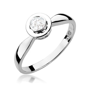 Pierścionek W0294 Diament Laboratoryjny 0,25ct białe złoto 375