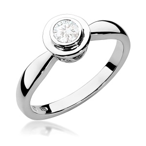 Pierścionek W0294 Diament Laboratoryjny 0,30ct białe złoto 375