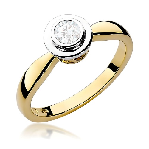 Pierścionek W0294 Diament Laboratoryjny 0,30ct żółte złoto 375