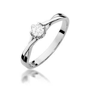 Pierścionek W0340B Diament Laboratoryjny 0,20ct białe złoto 375