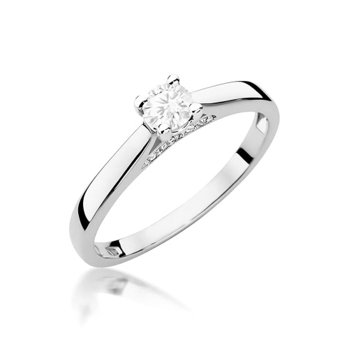 Pierścionek W0341 Diament Laboratoryjny 0,25ct białe złoto 375