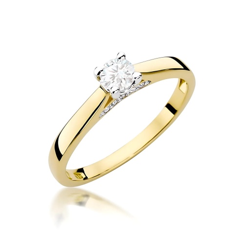 Pierścionek W0341 Diament Laboratoryjny 0,25ct żółte złoto 375