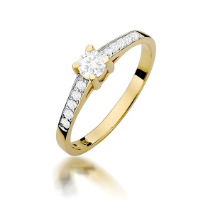 Pierścionek W0364 Diament Laboratoryjny 0,30ct żółte złoto 375