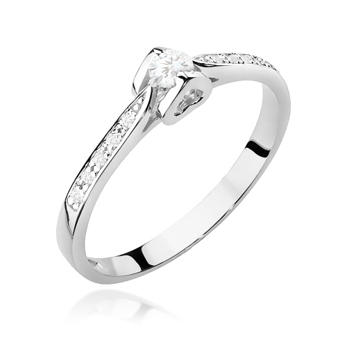 Inel W0435 Diamant de laborator 0,10ct Aur alb 375