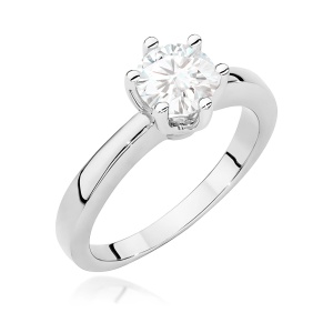 Pierścionek W0482 Diament Laboratoryjny 0,70ct białe złoto 375