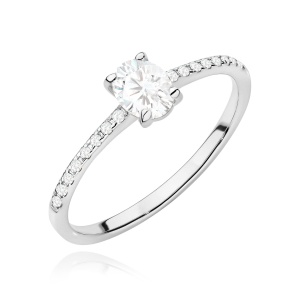 Pierścionek W0582 diament laboratoryjny 0,30ct białe złoto 375