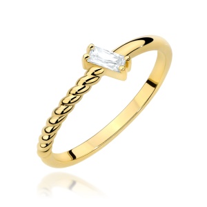Pierścionek W0683 Diament 0,13ct żółte złoto 375