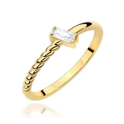 Pierścionek W0683 Diament 0,13ct żółte złoto 375