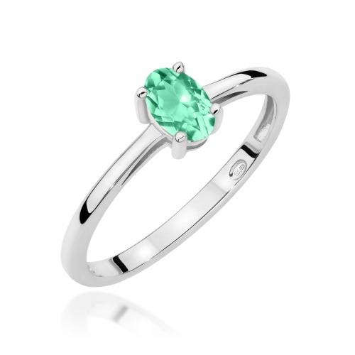 Pierścionek W0685 Szmaragd 0,40ct białe złoto 375