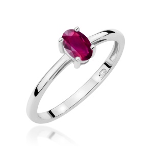 Pierścionek W0685 Rodolit 0,50ct białe złoto 375