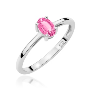 Pierścionek W0685 Topaz Różowy 0,50ct białe złoto 375
