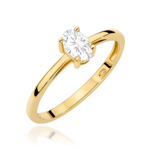 Pierścionek W0685 Diament Laboratoryjny 0,40ct żółte złoto 375