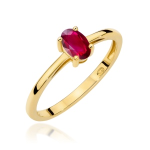 Pierścionek W0685 Rubin 0,60ct żółte złoto 375