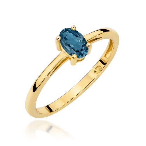 Bague W0685 Topaze London Blue 0,50ct Or jaune 375