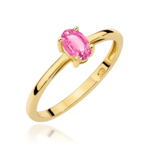 Pierścionek W0685 Topaz Różowy 0,50ct żółte złoto 375