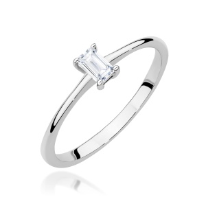 Pierścionek W0592 Diament 0,15ct białe złoto 375