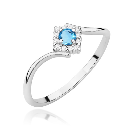 Pierścionek W0702 Topaz Swiss 0,15ct białe złoto 375