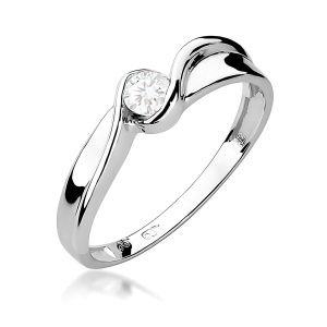 Pierścionek W0278 Diament Laboratoryjny 0,15ct białe złoto 375