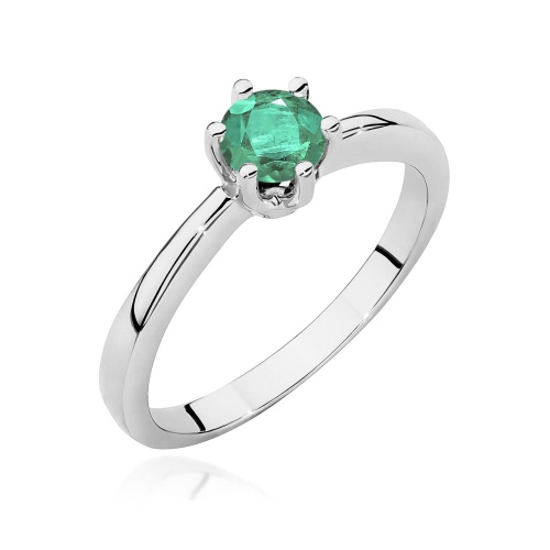 Pierścionek W0563 szmaragd 0,50ct białe złoto 375