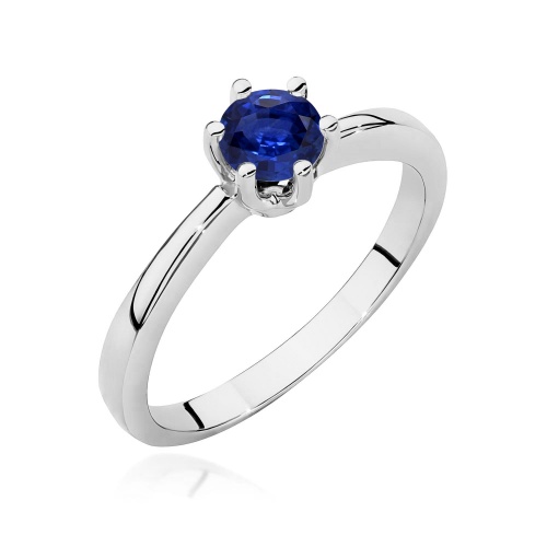 Inel W0563 Safir 0,50ct Aur alb 375