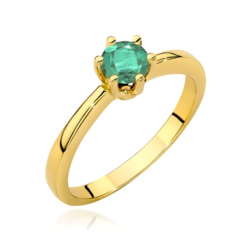 Pierścionek W0563 szmaragd 0,50ct żółte złoto 375