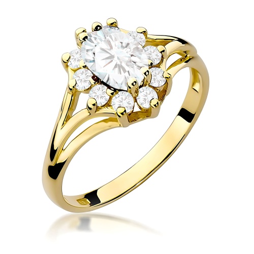Pierścionek W0037 Diament Laboratoryjny 0,70ct żółte złoto 375