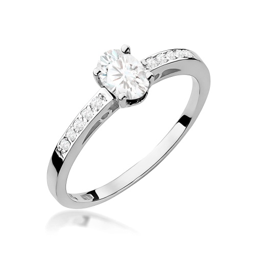 Pierścionek W0067 Diament laboratoryjny 0,40ct białe złoto 375