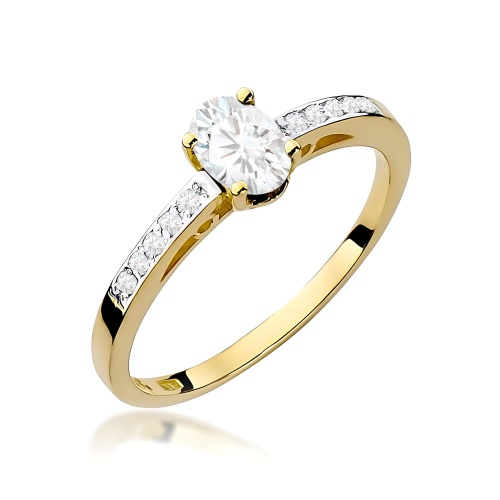 Pierścionek W0067 Diament laboratoryjny 0,40ct żółte złoto 375