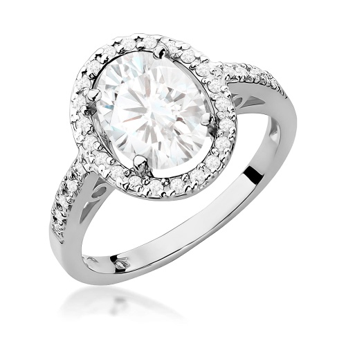 Pierścionek W0080 Diament Laboratoryjny 1,90ct białe złoto 375