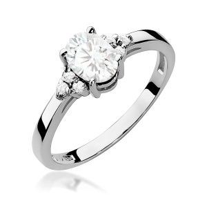 Pierścionek W0308 Diament laboratoryjny 0,70ct białe złoto 375