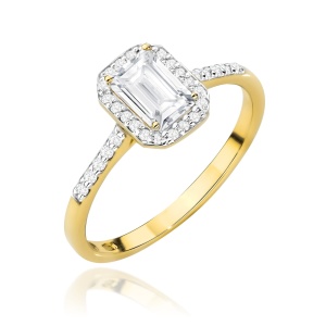 Pierścionek W0575 Diament laboratoryjny 0,60ct żółte złoto 375