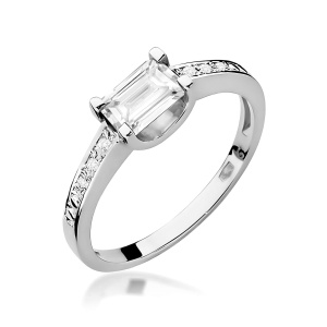 Pierścionek W0105 Diament Laboratoryjny 0,60ct białe złoto 375