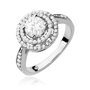 Pierścionek W0274 Diament Laboratoryjny 0,75ct białe złoto 375