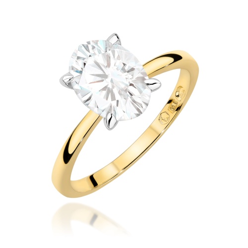 Pierścionek W0688 Diament Laboratoryjny 2,00ct żółte złoto 375