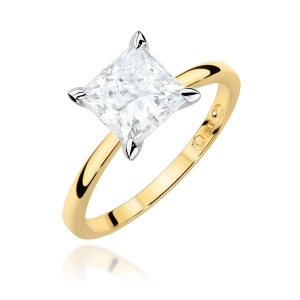 Pierścionek W0690 Diament Laboratoryjny 2,00ct żółte złoto 375