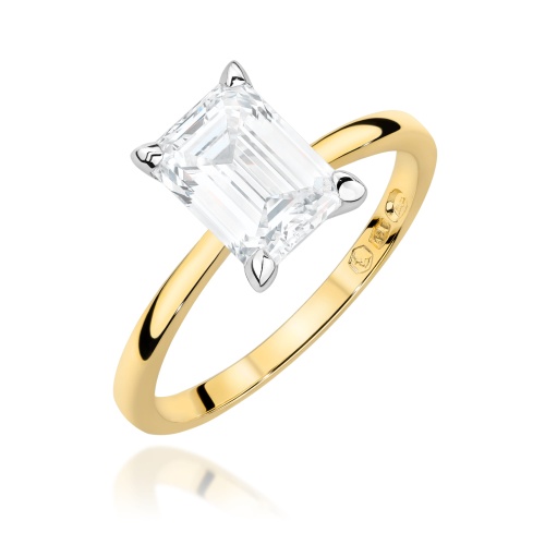 Pierścionek W0691 Diament Laboratoryjny 2,00ct żółte złoto 375