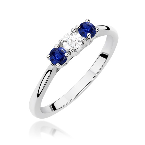 Pierścionek W0711 Diament 0,03ct białe złoto 375