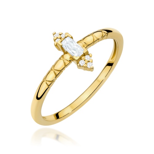 Pierścionek W0713 Diament 0,13ct żółte złoto 375