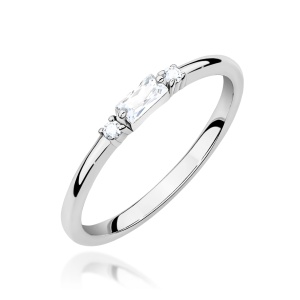 Pierścionek W0714 Diament 0,13ct białe złoto 375