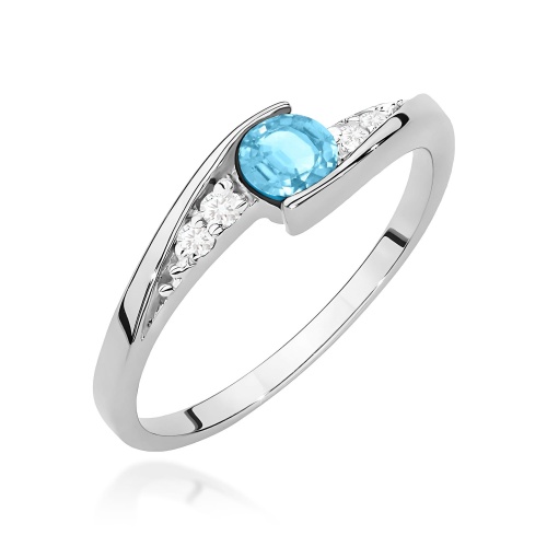 Pierścionek W0618 Topaz Swiss 0,25ct białe złoto 375