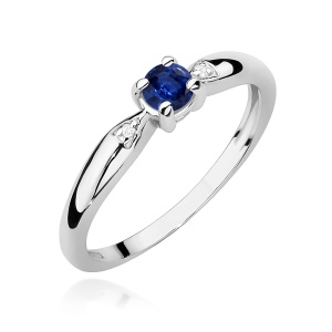 Pierścionek W0469 Szafir 0,15ct białe złoto 375