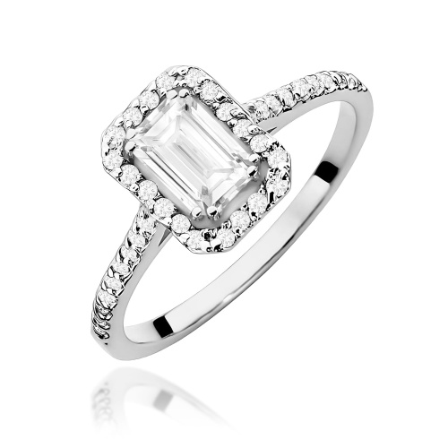 Inel W0403 Diamant de laborator 0,60ct Aur alb 375