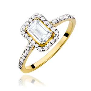 Pierścionek W0403 Diament Laboratoryjny 0,60ct żółte złoto 375