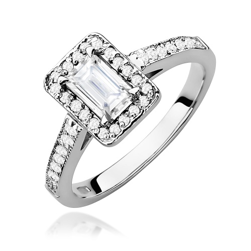 Inel W0422 Diamant de laborator 0,60ct Aur alb 375