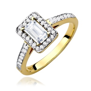 Pierścionek W0422 Diament Laboratoryjny 0,60ct żółte złoto 375