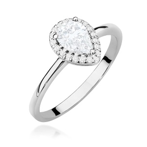 Pierścionek W0455 Diament Laboratoryjny 0,65ct białe złoto 375